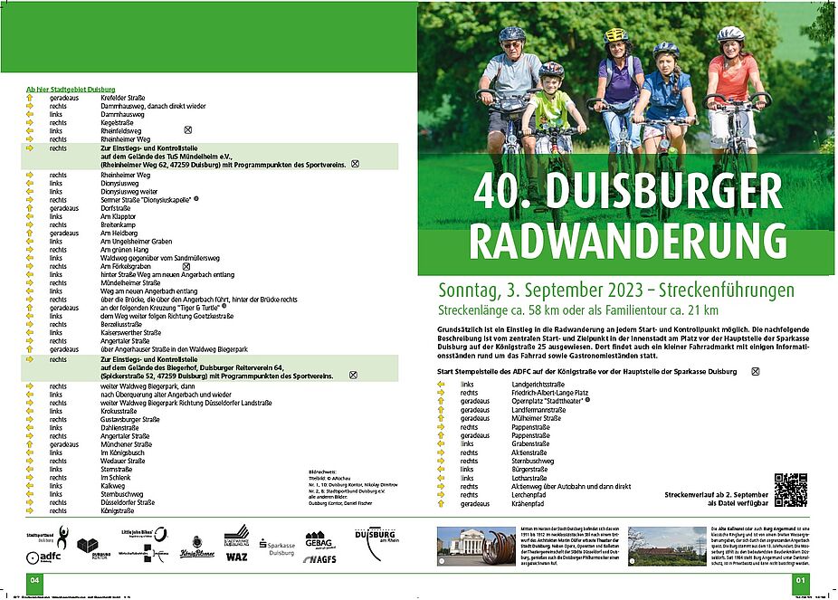 Streckenplan mit Straßennamen Teil 1 und 3