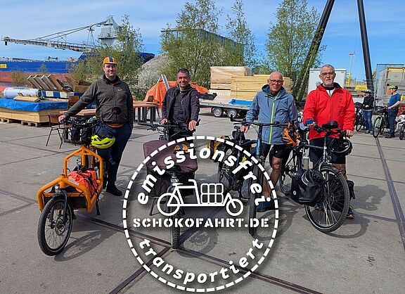 Schokofahrt-Team Krefeld/Duisburg und Xanten, Lastenräder und Trekkingräder