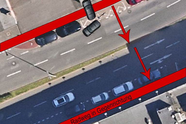 Luftbild Falschparker