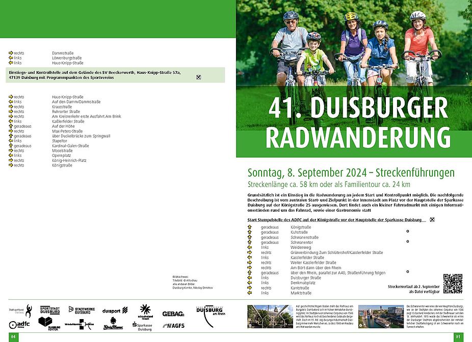 Streckenplan 1+4 Radwanderung 2024