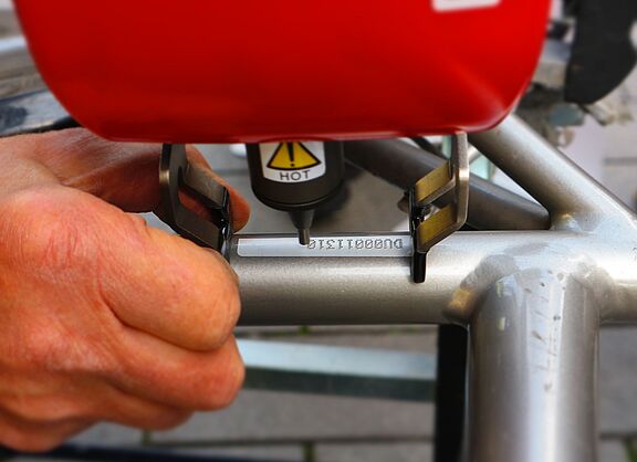 Fahrradrahmen wird codiert
